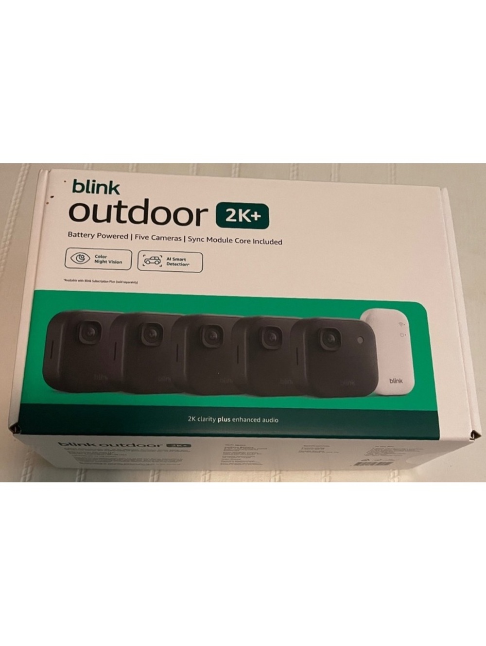 Blink Outdoor 2K+ Battery Powered Security Camera System with Five Cameras and 2